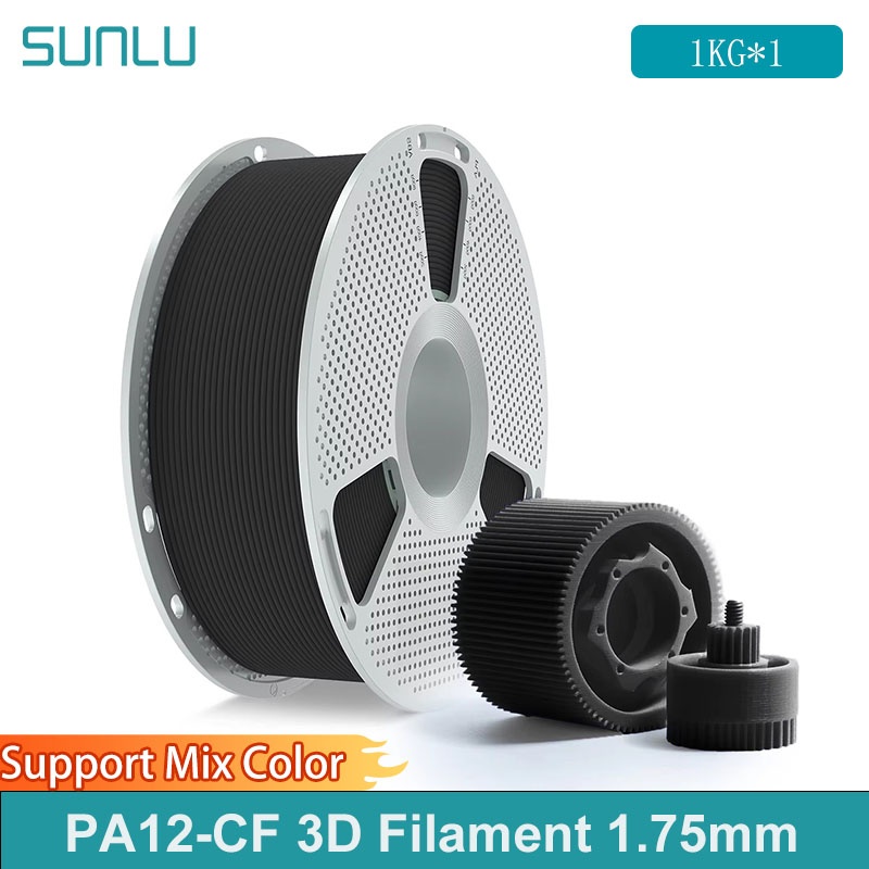 3D Printing Industrial - SUNLU PA12-CF 3D-Filament 1,75 mm Kohlefaser-strukturiertes