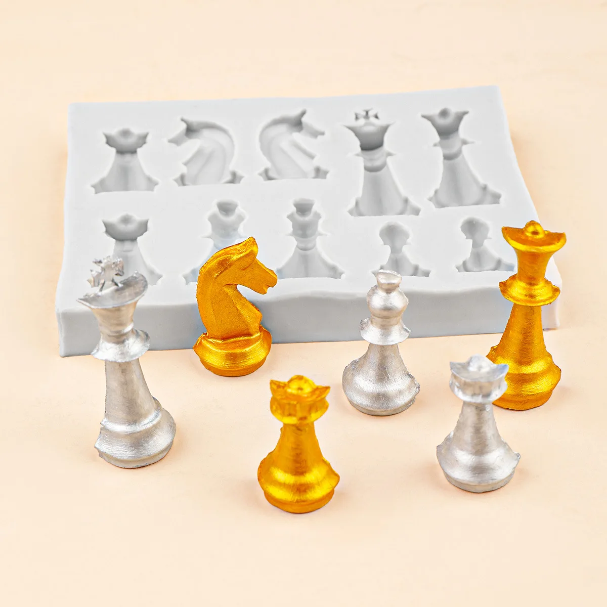 3D Printing Chess - 10-Loch 3D Schach Silikonform DIY Fondant