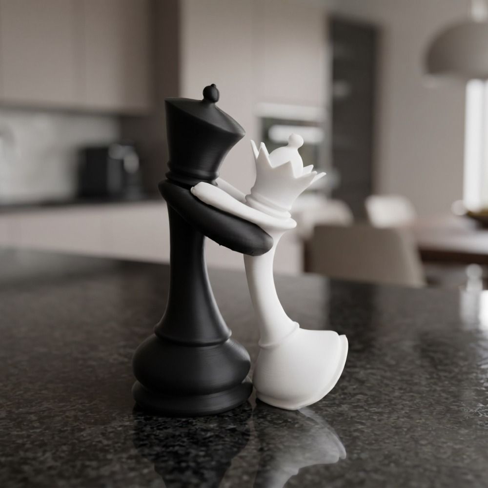 3D Printing Chess - Kreative 3D-gedruckte Schachstatue, Heimdekoration, Paargeschenke, König-