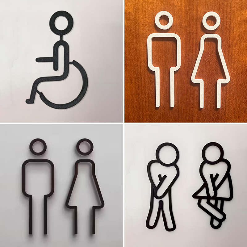 3D Printing Cafe - 3D-Gedrucktes Badezimmer-Türschild Männliche & Weibliche Toiletten-Symbole