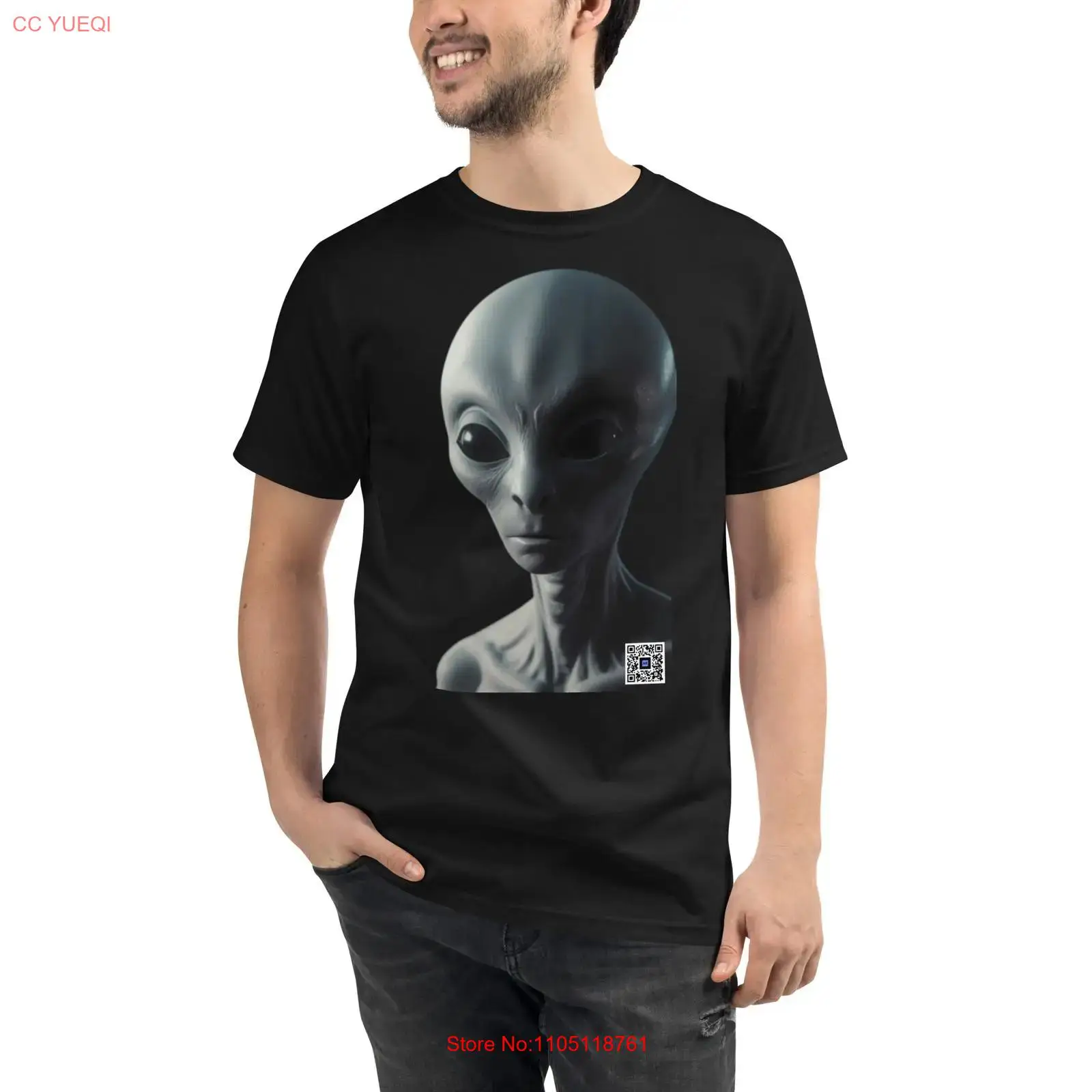3D Printing Qr Codes - Organisches Alien-T-Shirt, Smartphone-Kamera, scannbar, AR-QR-Code, produziert