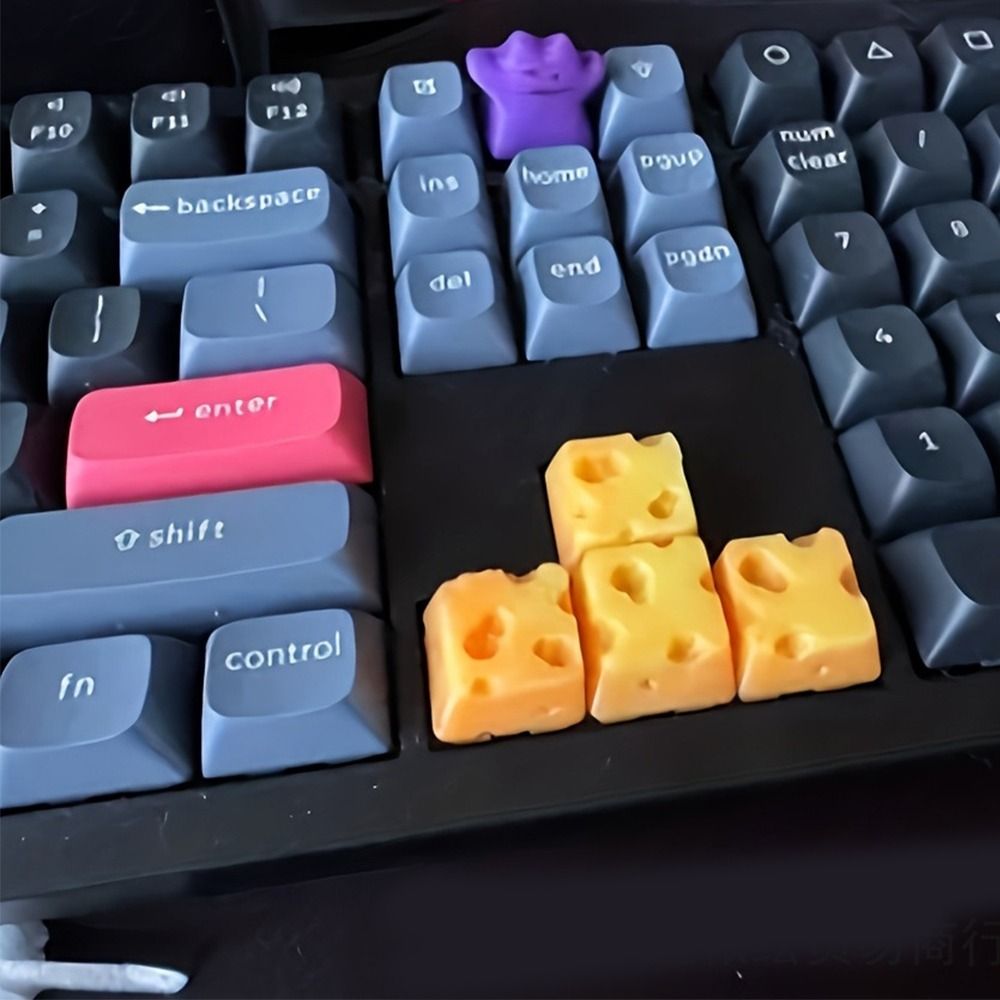 3D Printing Chess - 4 Stück 3D-gedruckte Käsekuchen-Tastenkappen, kreatives Design,