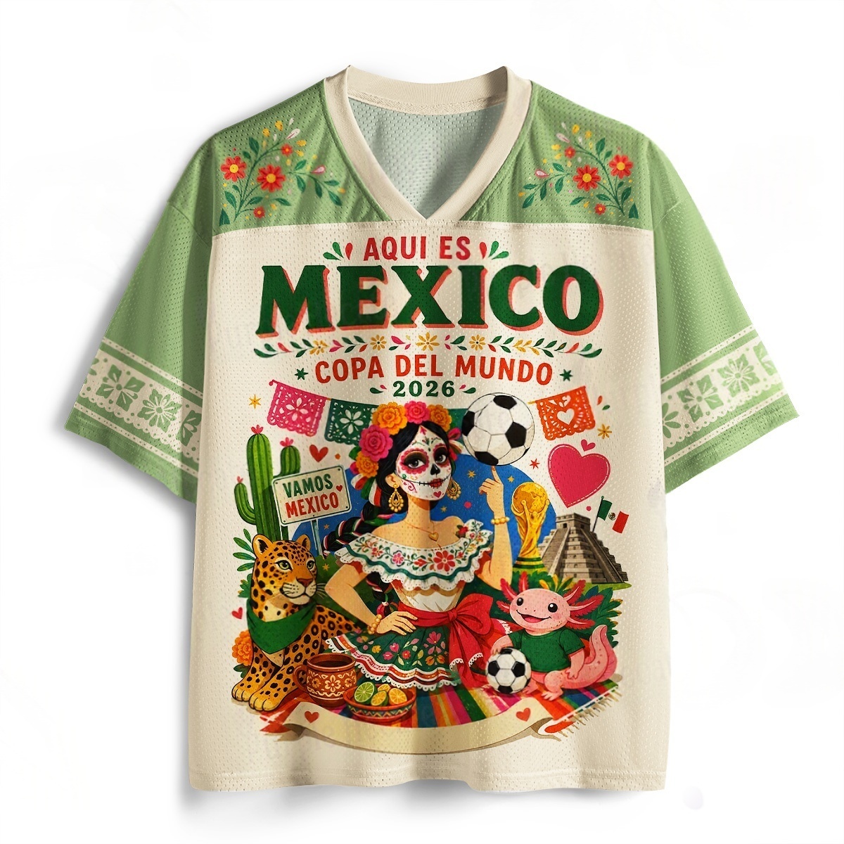 3D Printing Services - Retro Mexikanischer Folklore-Stil Fußball-Baseball-Shirt Lässiges Sportshirt