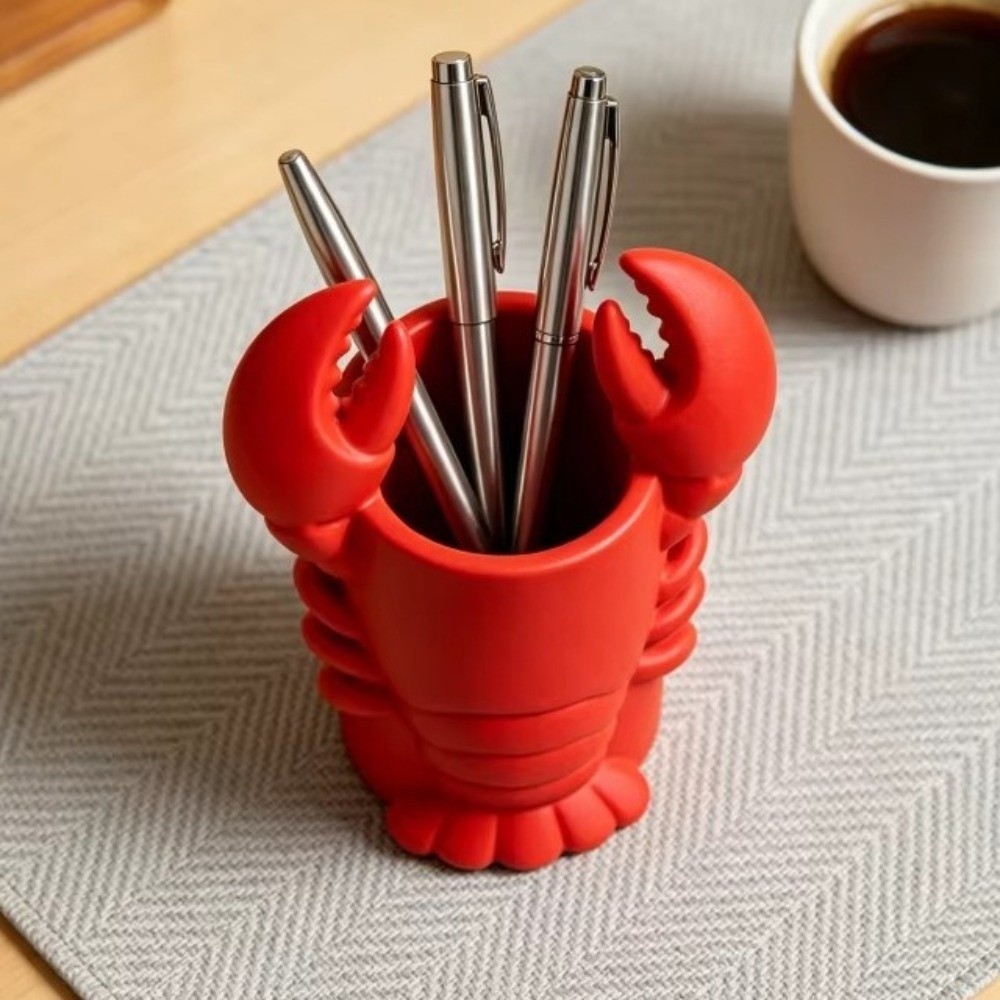3D Printing Cafe - 3D-Gedruckter Hummerförmiger Stifthalter Tierfigur Plastik Schreibtisch-Aufbewahrungsbecher