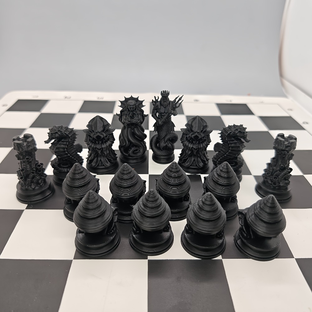 16-teiliges Ozean-Mythos Schac – 3D Printing Chess Bewertung und Preis